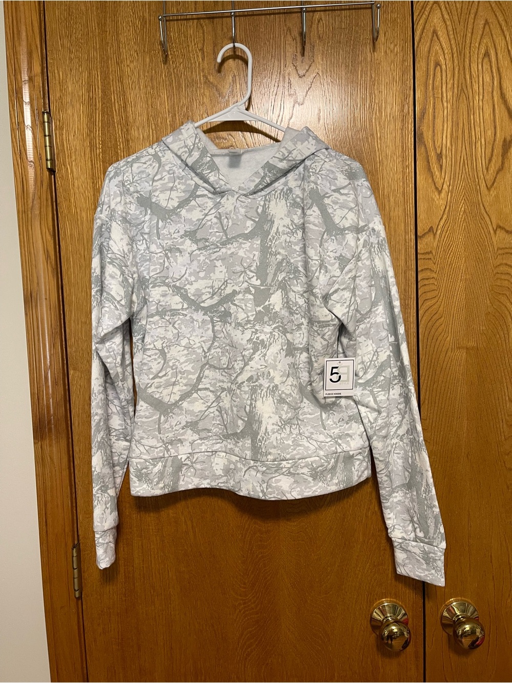 Light Gray Marble Print Hoodie